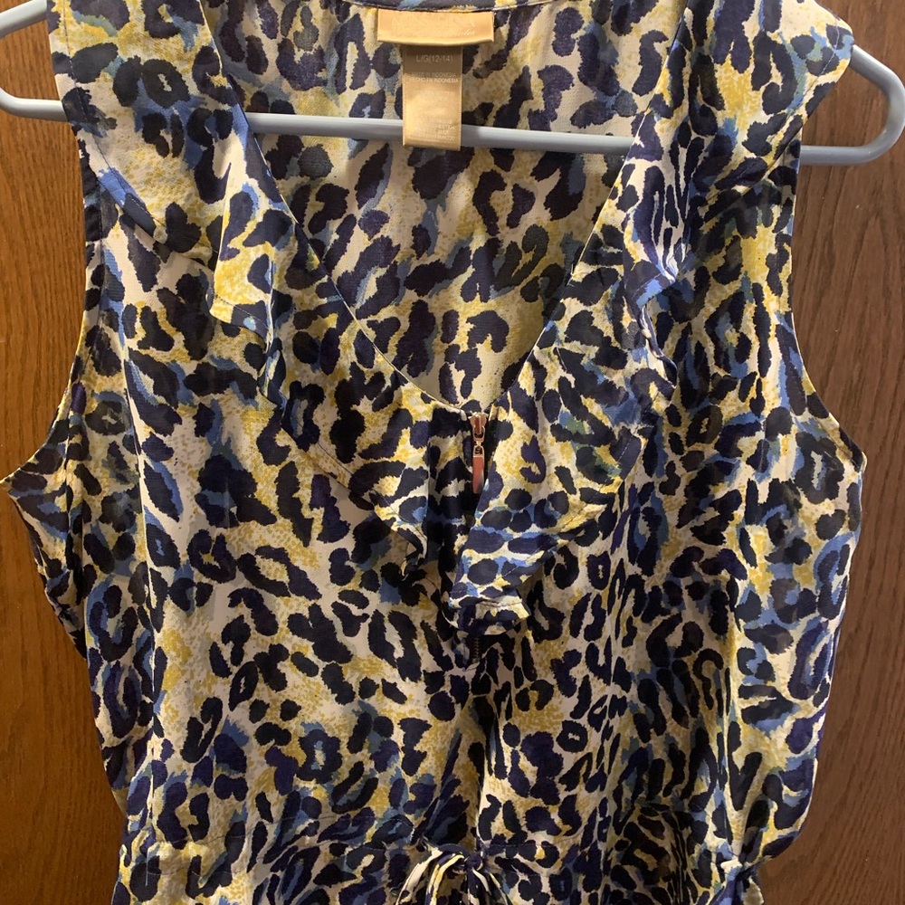 Miss Tina  top blue and beige